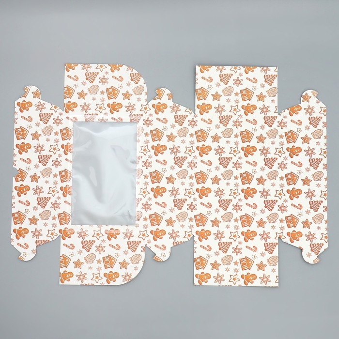 Коробка для капкейков складная с двусторонним нанесением &laquo;С Новым годом&raquo;, 25 х 17 х 10 см, Новый год