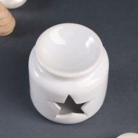 Набор: аромалампа для эфирных масел, мелтсы из воска ароматические &laquo;Звезда&raquo;, белая, 7.5&times;7.5&times;8 см