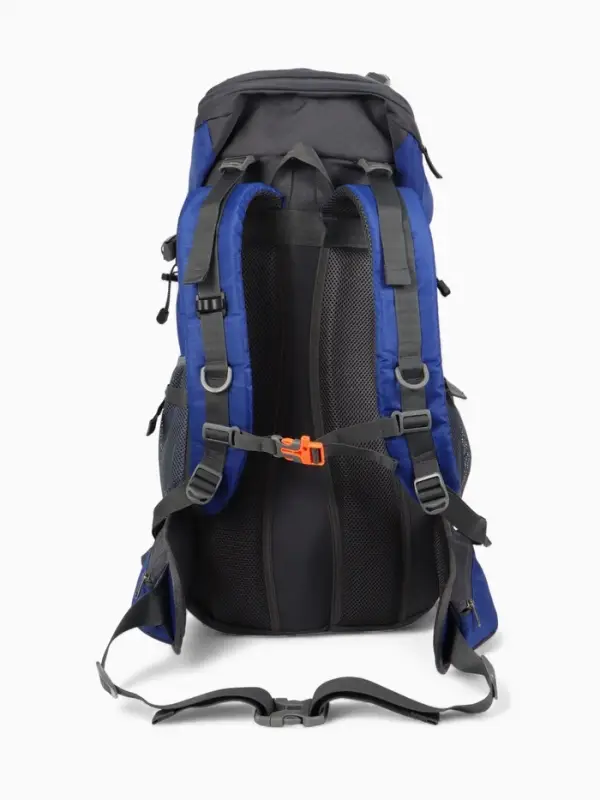 Рюкзак тур 65+5л, 30*20*53, отдел на шнурке, 5нар+2вн кармана, цвет синий
