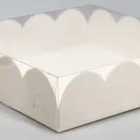 Коробка для печенья, кондитерская упаковка, Белая, 16 х 16 х 4 см