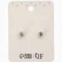 Серьги со стразами "Роскошь", прямоугольник, цвет тёмно.сине-белый в серебре