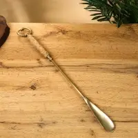 Ложка для обуви &laquo;Венок&raquo;, 54 см, латунь, манговое дерево