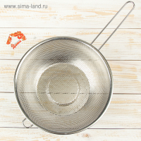 Дуршлаг из нержавеющей стали &laquo;Марко&raquo;, d=25 см, длинная ручка, цвет хромированный