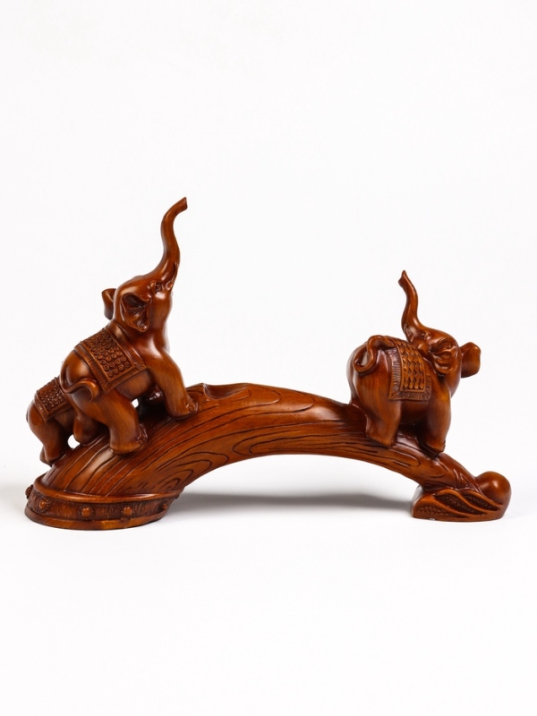 Подставка для бутылки "Два слона" под дерево, 36х10х25см