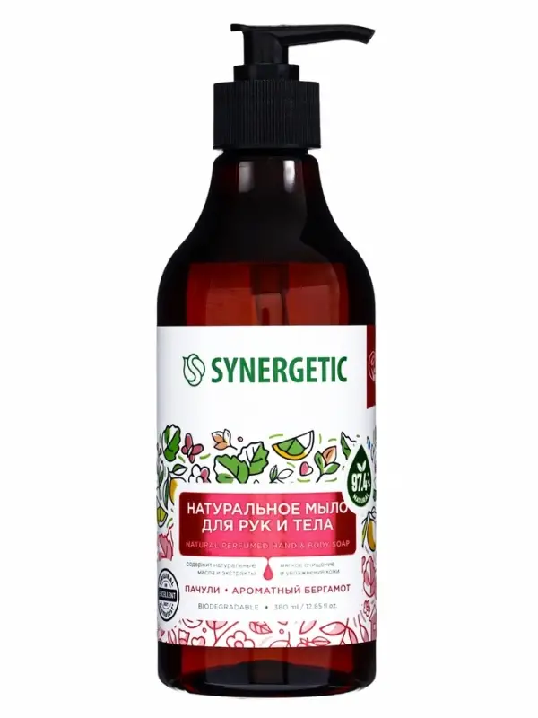 Жидкое мыло Synergetic &laquo;Пачули и ароматный бергамот&raquo;, 380 мл