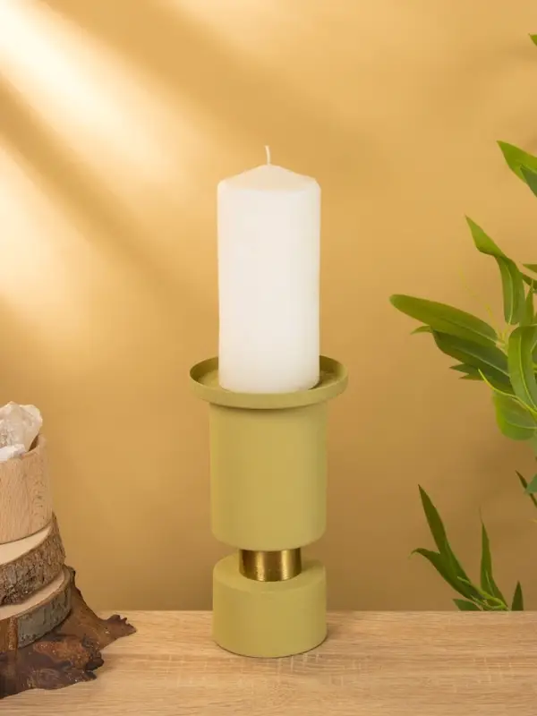 Подсвечник на 1 свечу текстурный "Олива" 10,5х10,5х19 см