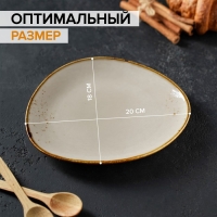 Блюдо фарфоровое для подачи Magistro &laquo;Церера&raquo;, 20&times;18 см, цвет коричневый