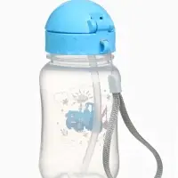 Поильник-непроливайка с трубочкой, 270 мл, Синий трактор