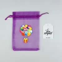 Мешочек подарочный из фатина с термонаклейкой &laquo;С днем рождения&raquo;, 11 х 16 см +/- 1.5 см