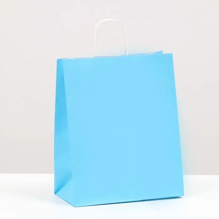 Пакет крафт &laquo;Радуга&raquo; голубой, 22&times;12&times;27 см