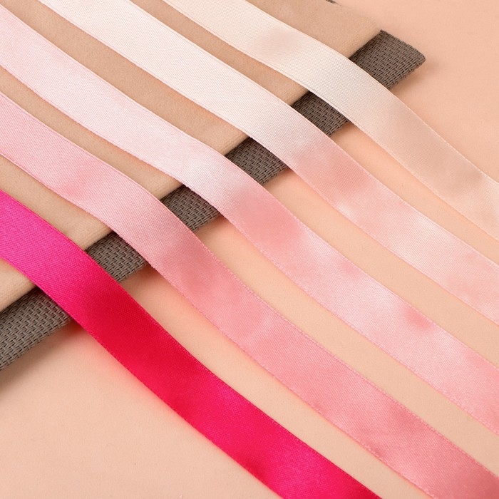 Набор атласных лент, 5 шт, размер 1 ленты: 20 мм &times; 23 &plusmn; 1 м, цвет розовый спектр