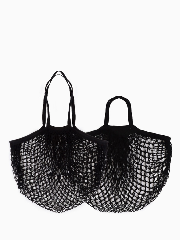 Набор авосек: 41 х 27 см и 37 х 20 см, клетка 1.5 см, чёрные