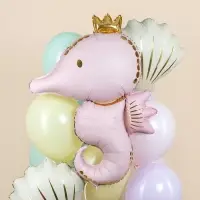 Воздушный шар фольгированный 42" &laquo;Морской конёк&raquo;, светло - розовый сатин