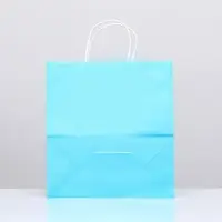 Пакет крафт &laquo;Радуга&raquo;, голубой, 25&times;12&times;27 см, 80 г/м&sup2;, 1 шт.