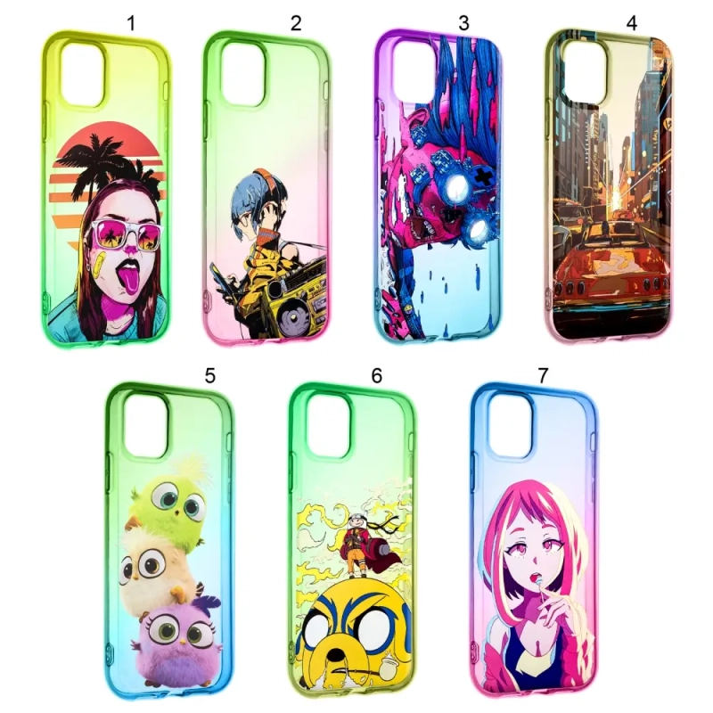 Чехол iPh 11 Pro Max Rainbow 2 с принтами в ассортименте