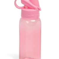 Бутылка для воды спортивная прозрачная, 450 мл, 20 х 8 см, розовая