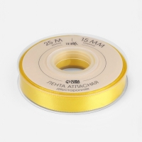 Лента атласная двухсторонняя № 0645 15мм*25&plusmn;1м жёлтый TR