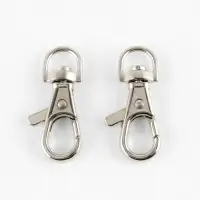 Карабин металлический TEIRA, набор 2 шт., 6.7 г, 3.8&times;1.3 см/9&times;2 мм, цвет серебряный