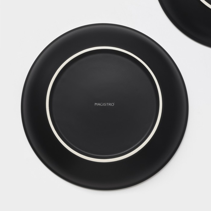 Набор тарелок керамических Magistro Matt black, 950 мл, 23,5&times;4 см, 2 шт