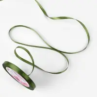 Лента атласная, 6 мм, 23&plusmn;1 м, насыщенно-зелёная №113