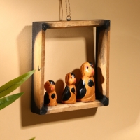 Сувенир интерьерный "Собаки в рамке" дерево 19х19 см