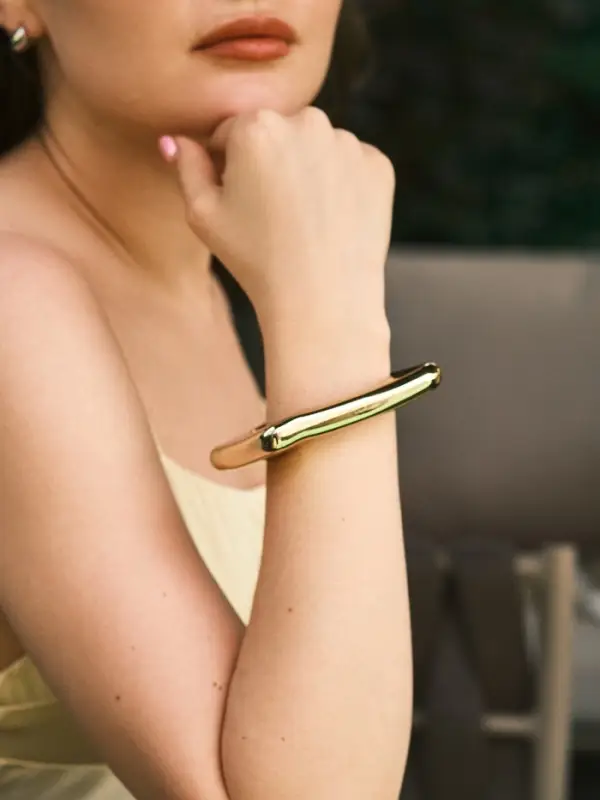 Браслет манжета &laquo;Уголки&raquo;, цвет золото