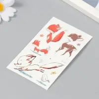 Переводные тату на тело светящиеся цветные &laquo;Оленёнок и лисята&raquo;, 7.5&times;12 см