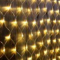 Гирлянда &laquo;Сеть&raquo; 2 &times; 3 м, IP44, УМС, прозрачная нить, 384 LED, свечение тёплое белое, 220 В