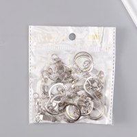 Основа для брелока карабин металл с плоской цепочкой серебро набор 15 шт 5,8х2,2 см