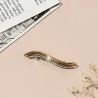 Заколка-автомат для волос "Андри" волна, 8,5 см, серебристо-золотой