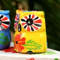 Сувенир "Пара совят" дерево 14х7х9 см, цв. жёлтый/синий