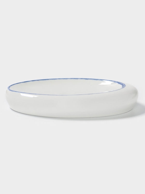 Блюдо овальное Blue Lagoon Magistro 21&times;14.4&times;3.5 см, белое, синий