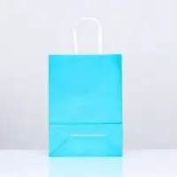 Пакет крафт &laquo;Радуга&raquo;, голубой, 18&times;8&times;25 см, 80 г/м&sup2;, 1 шт.