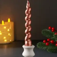 Свеча витая "LUXURY" 25*180 мм, лакированная, капучино