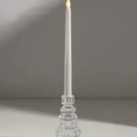 Подсвечник стекло "Ёлочка" прозрачный d=2 см 8,5х8,5х13,5 см