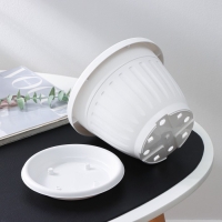 Горшок для цветов с поддоном &laquo;Сильвер ЭКО&raquo;, 1.9 л, d=18 см, белый