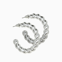 Набор серьги и каффы 9 шт. &laquo;Кольца&raquo; переплетение, цвет серебро