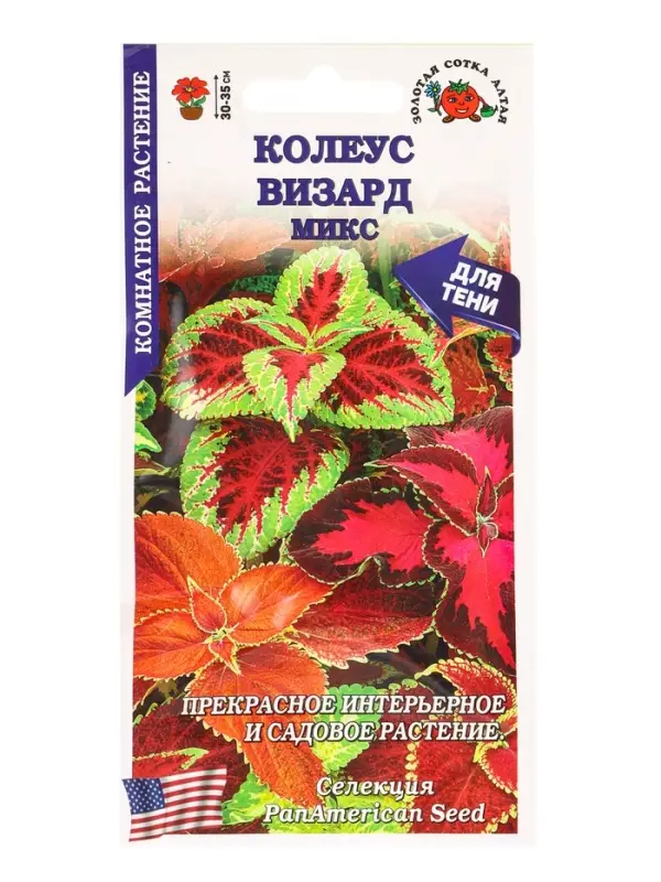 Семена Ком: Колеус Визард Микс /Сотка/ 10шт/ h-35см PanAm/*500