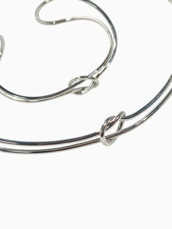 Набор 2 предмета: чокер, браслет &laquo;Обруч&raquo; узел, цвет серебро