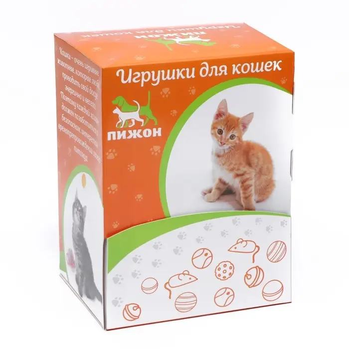 Шарик для кошек "Веселая семейка" с пластиковыми шариками внутри, 4,2 см, фасовка 40 шт