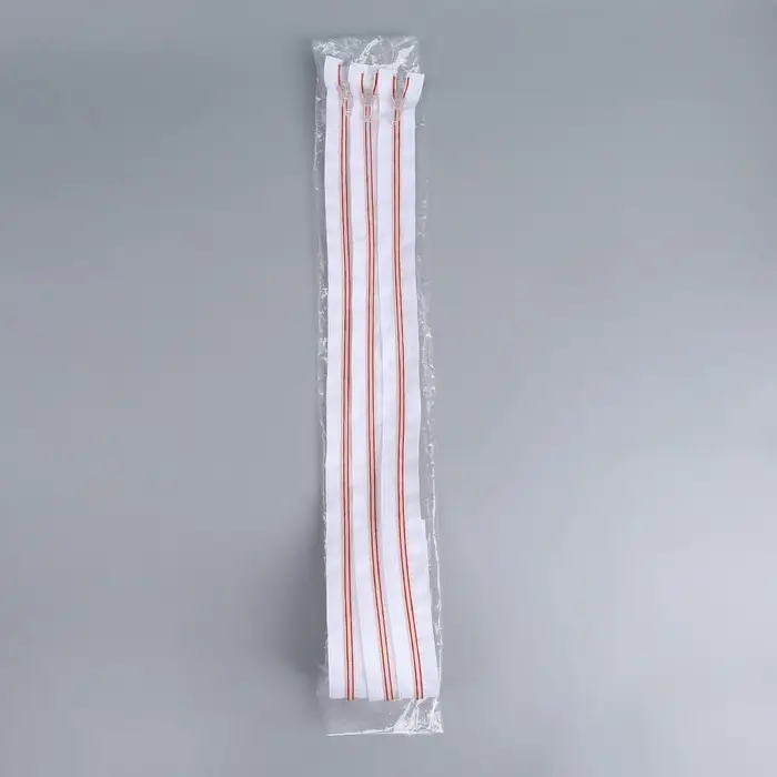 Молния &laquo;Спираль&raquo;, №5, разъёмная, замок автомат, 70 см, белая, красная