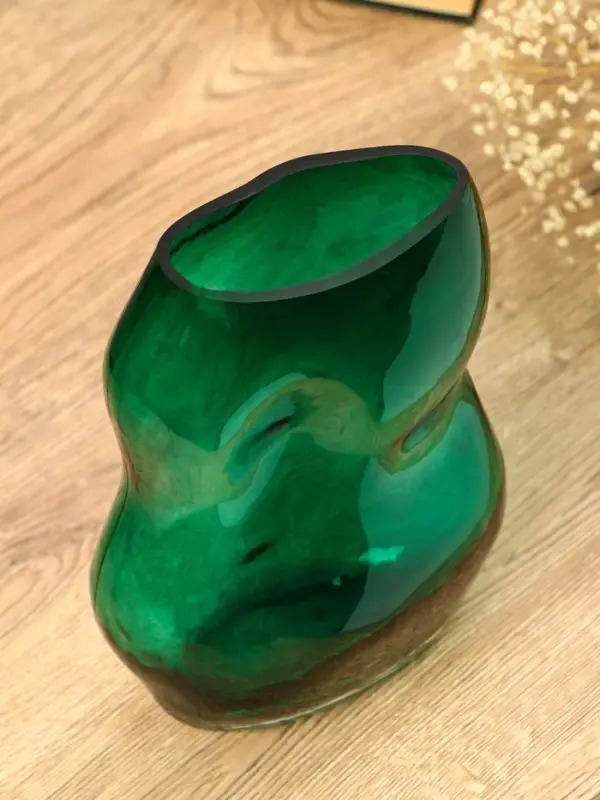 Ваза стекло настольная "Шерил" 27х16 см, зелёный