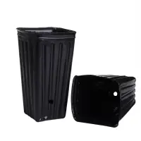 Пакет для рассады, 1,5 л, 11 &times; 11 см, h = 20 см, полиэтилен, чёрный, Greengo