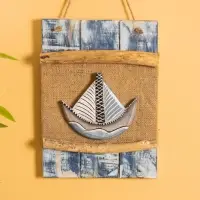 Панно плетеное "Кораблик", 24х4х55 см
