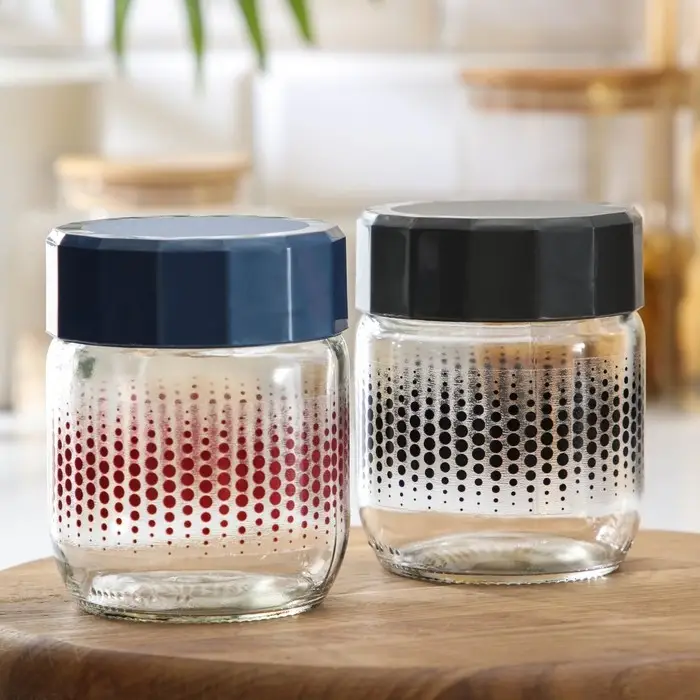 Банка стеклянная для сыпучих продуктов &laquo;Круги&raquo;, 400 мл, цвет МИКС