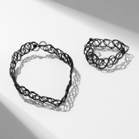 Набор 2 предмета: чокер, браслет &laquo;Классика&raquo;, цвет чёрный, 30 см