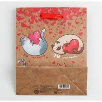 Пакет подарочный крафтовый, упаковка, &laquo;Ты &ndash; мое счастье!&raquo;, MS 18 х 23 х 10 см