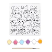 Картина по номерам для детей на подставке &laquo;Милые зайчата&raquo;, 15 х 15 см