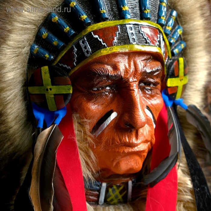 Панно "Индеец Лиуону" 40х15х60 см, МИКС