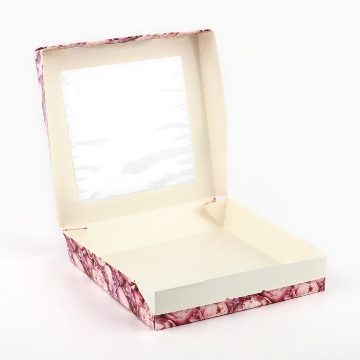 Коробка складная &laquo;Цветы&raquo;, 20 х 20 х 4 см